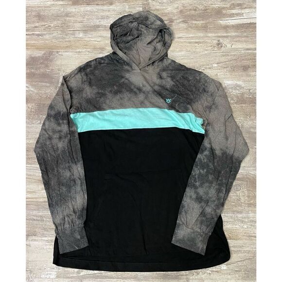 Buckle Other - The Buckle Pano Color Block Hoodie Shirt Front Pouch Black Grey Mens Size Large